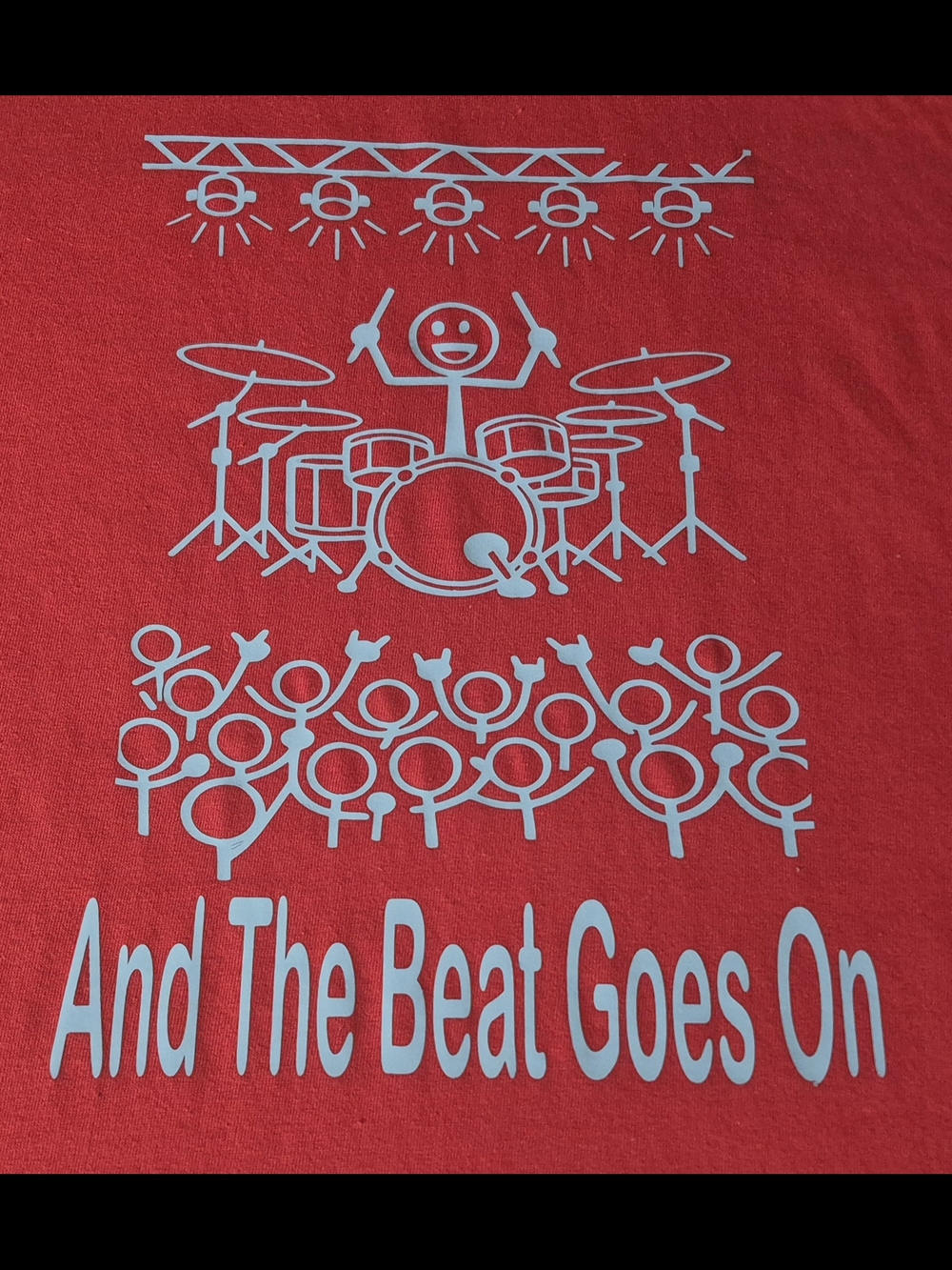 Men's Graphic Short Sleeve Tee - Red "And The Beat Goes On"